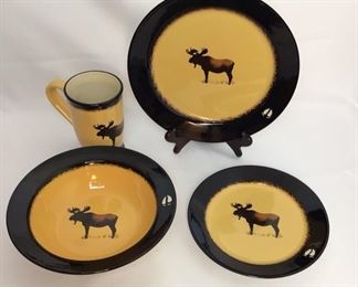 Brush works stoneware by big sky carvers 4 pieces