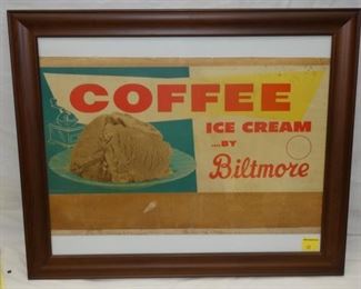 23X19 BILTMORE COFFEE ICE CREAM ADV.