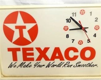 21X14 TEXACO LIGHTED CLOCK