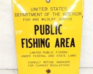 11X14 PORC. PUBLIC FISHING AREA SIGN