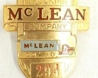 MCLEAN TRUCKING CO. NO. 294 BADGE