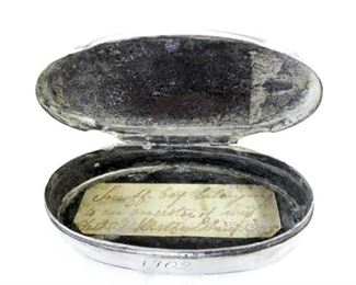 VIEW 3 INSIDE STERLING SILVER SNUFF BOX