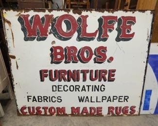 71X59 WOLFE BROS FURNITURE SIGN 