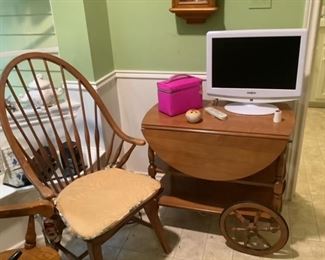 Tea cart and kitchen chairs