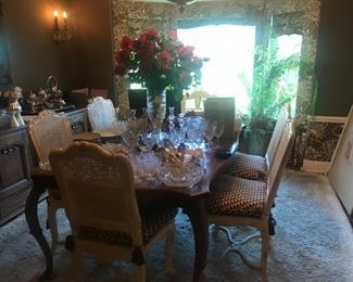 dining room table and chairs and buffet