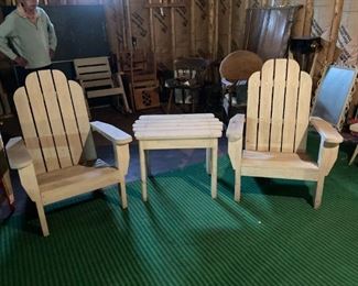 ADIRONDECK STYL WOOD PATIO SET