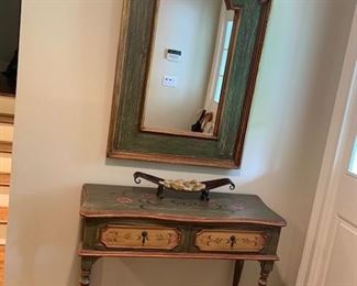 front hall - desk with mirror
