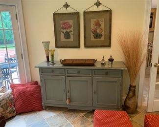 green painted server / storage