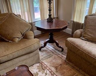 octagonal inlaid table / table lamp