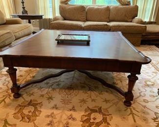 walnut square coffee table 53 inches square