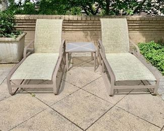 $95 each - Pair of chaise lounge chairs; 18.5"H x 26"W x 76"L 