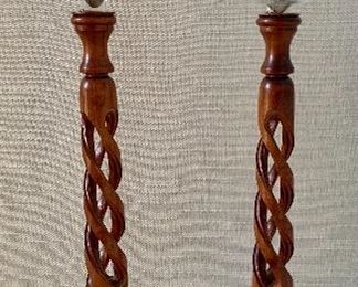 $30 - Pair twisted candle sticks; 16.5"H 