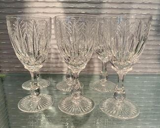 $30 EACH - Stuart England crystal red wine / water goblet; 8"H - 10 available 
