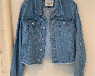 $30 - Ashley Vintage Charm jean jacket with frayed edge; Size M; 100% cotton