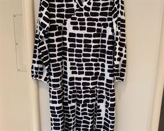 $24 - Black and White long sleeve Muumuu; One size, no label
