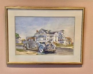 $295 - Nicholas Solovioff (Russian/American) watercolor; signed and dated 1980; framed and matted; 22"H x 29"W
