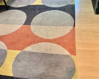 Custom made modern rug: 14' 4"L x 9'W