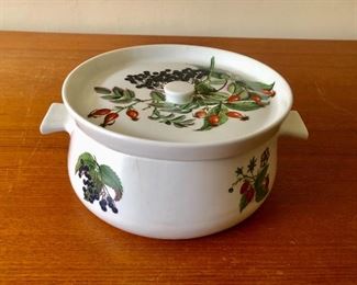 $30 - Porcelaine covered casserole dish; KS#104; Made in France; 4.5" H x 9" diameter