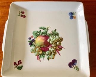 $24 - Stamped serving dish; KS#105; Made in Israel; 1.5" H x 9.5" W x 9.5" D