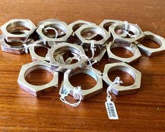 $40 - Lot of 16 hexagon shape napkin rings; KS#108; Crate & Barrel