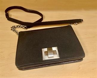 $80 - Donna Karan Black Flat Cross Body Bag KS#34    6"H X 8"W