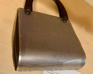 $325 - Wendy Stevens stainless steel gusseted handbag; KS#42    8"H x 8.5"W