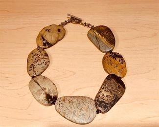 $40 - 17" flat stone necklace KS#61
