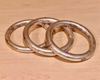 $100 - Set of 3 sterling silver tube bangles KS#65