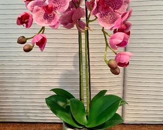 $40 - Faux orchid in ceramic pot; 23"H 