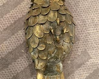 $48 - Brass Owl Newel Post Finial/Cap; 9"H x 4"W