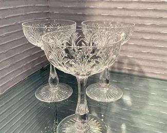 $28 EACH - Stuart crystal champagne glasses; 6.5"H - 12 available