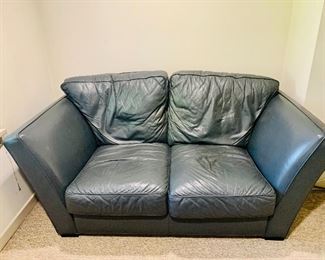 $495 - Gray American Leather Company two cushion loveseat - 72"L x 37"H x 40" D.  Seat height 18"