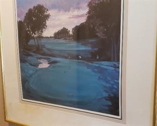 Framed golf print 