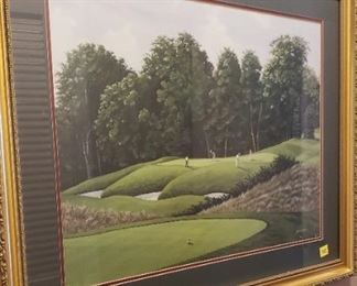 Framed golf print