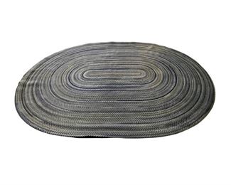 9 x 12 Blue Oval Braided Rug