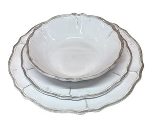 Le Cadeaux Rustica Antique White Melamine Dinnerware