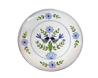 Blue and Green Handpainted Plate, Made in Italy