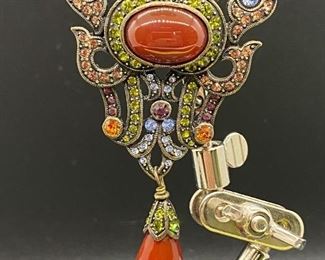 LA Vintage Colorful Rhinestone Statement Brooch