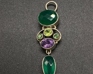 Sterling Silver Gemstone NB Nicky Butler Pendant Charm