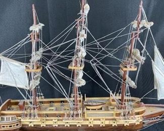 USS constitution wood model, sailboat, sailing ship