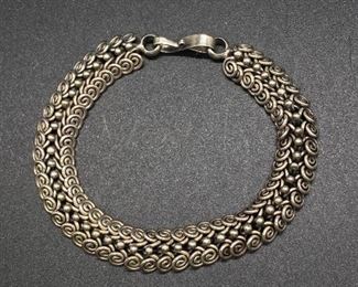Sterling Silver 925 Articulated Link Bracelet