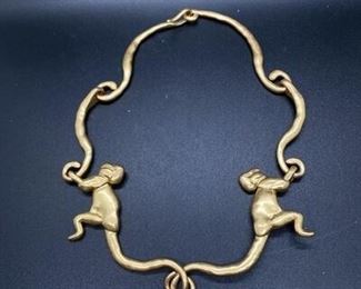 Avante Garde Goldtone Monkey Choker Necklace