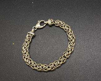Sterling Silver Cluster Link Bracelet Italy