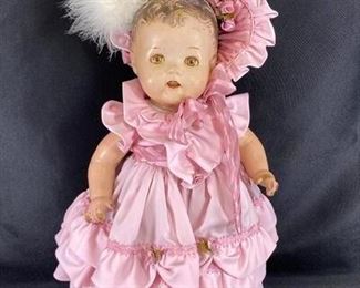 Vintage Sleepy Eyed Creepy Aged Composite Baby Doll