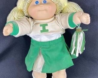 Vintage Blonde Cabbage Patch Kid in Cheerleader Outfit