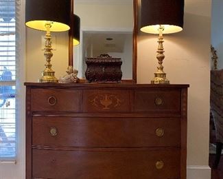 Federal style dresser with Federal style mirror