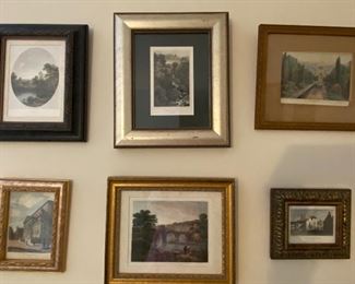 Collection of framed engravings