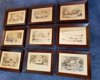 OLD CURRIER AND IVES PRINTS