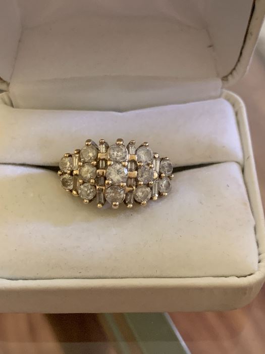 Gold and diamond ring