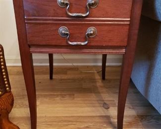 Leather Top End Table